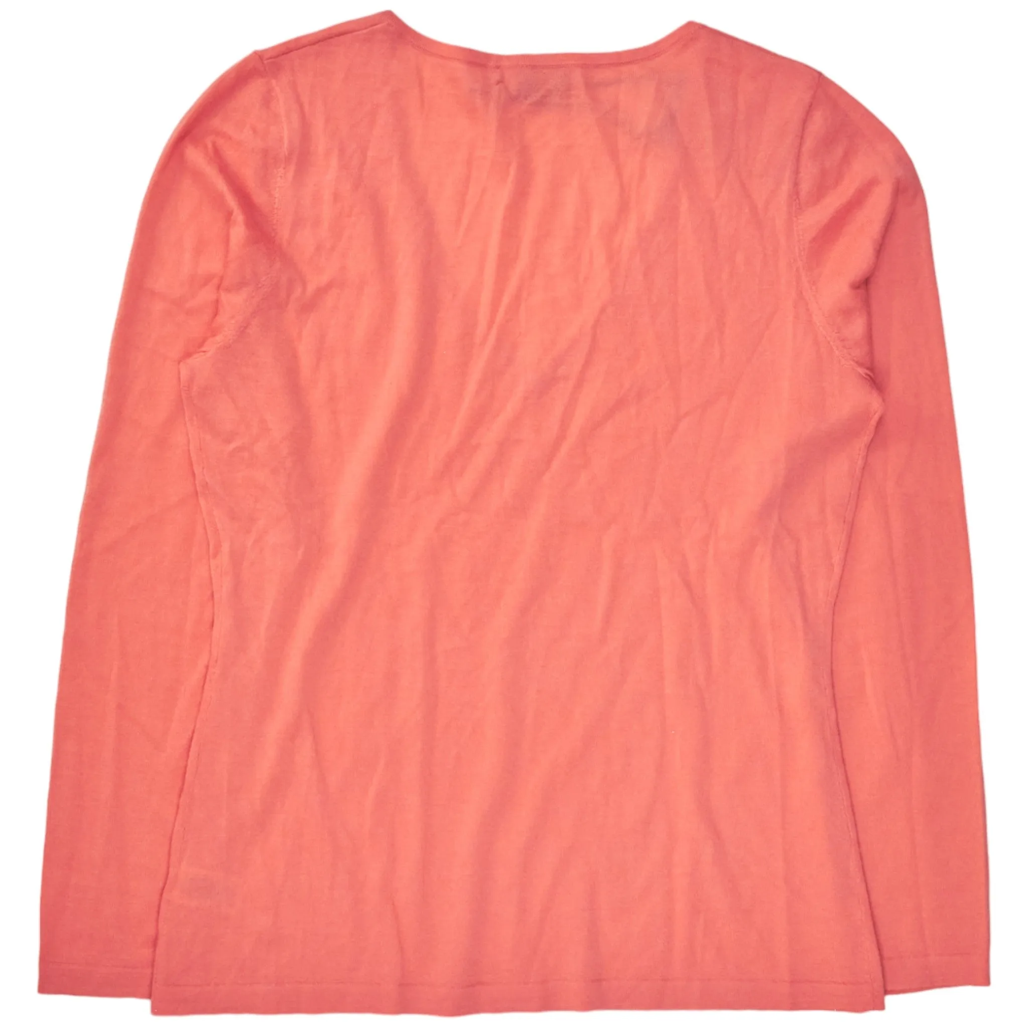 N. Peal Rich Coral Cashmere V-Neck Sweater