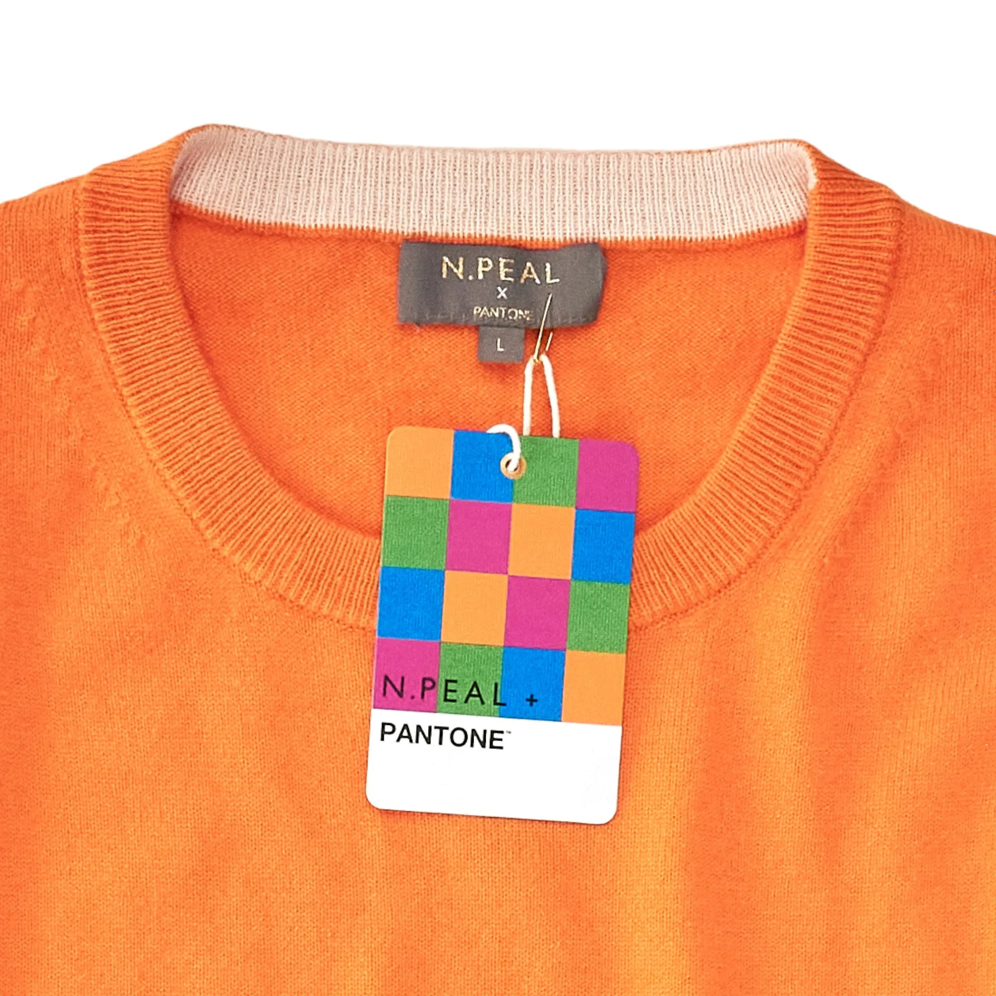 N. Peal X Pantone Carrot Cashmere Sweater