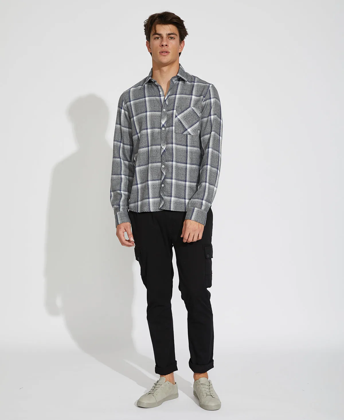 Navy Plaid Shirt - Olin Jaspe