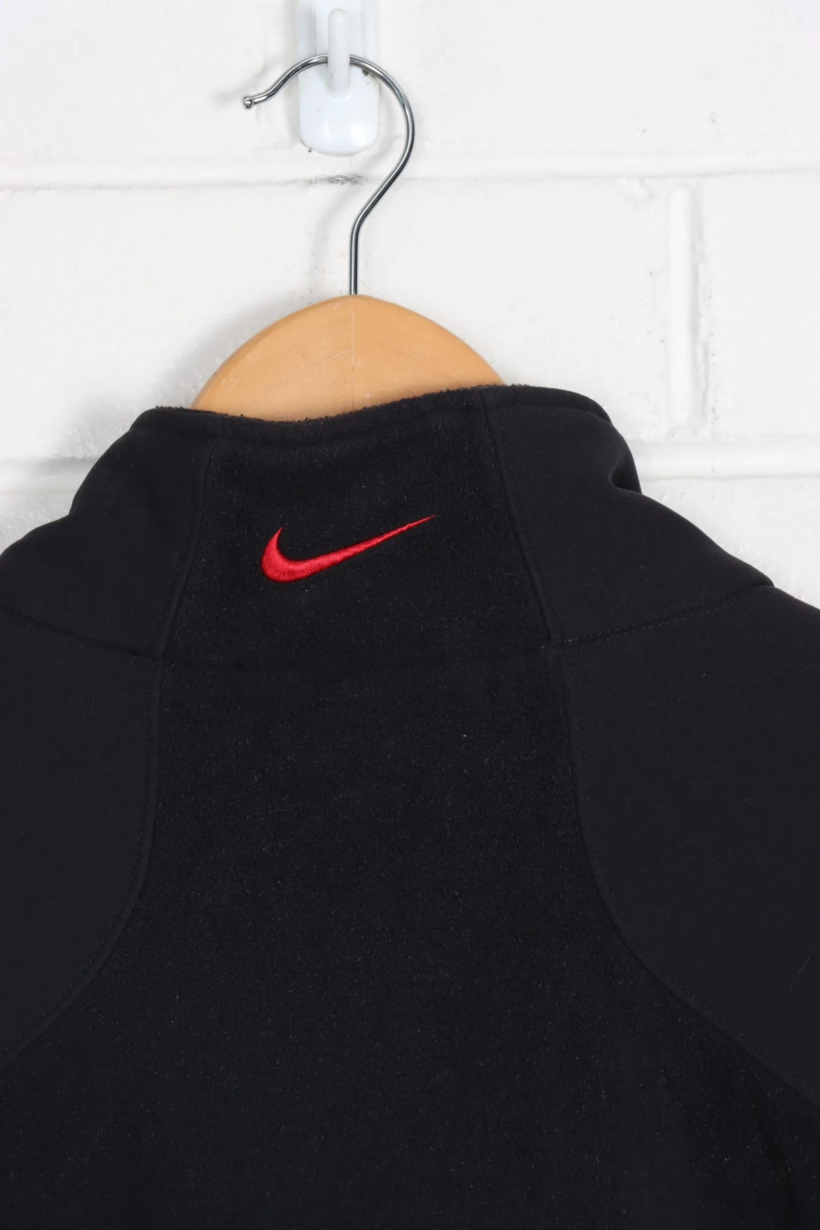 Nike Black and Red Swoosh Panel Fleece Jacket XXL