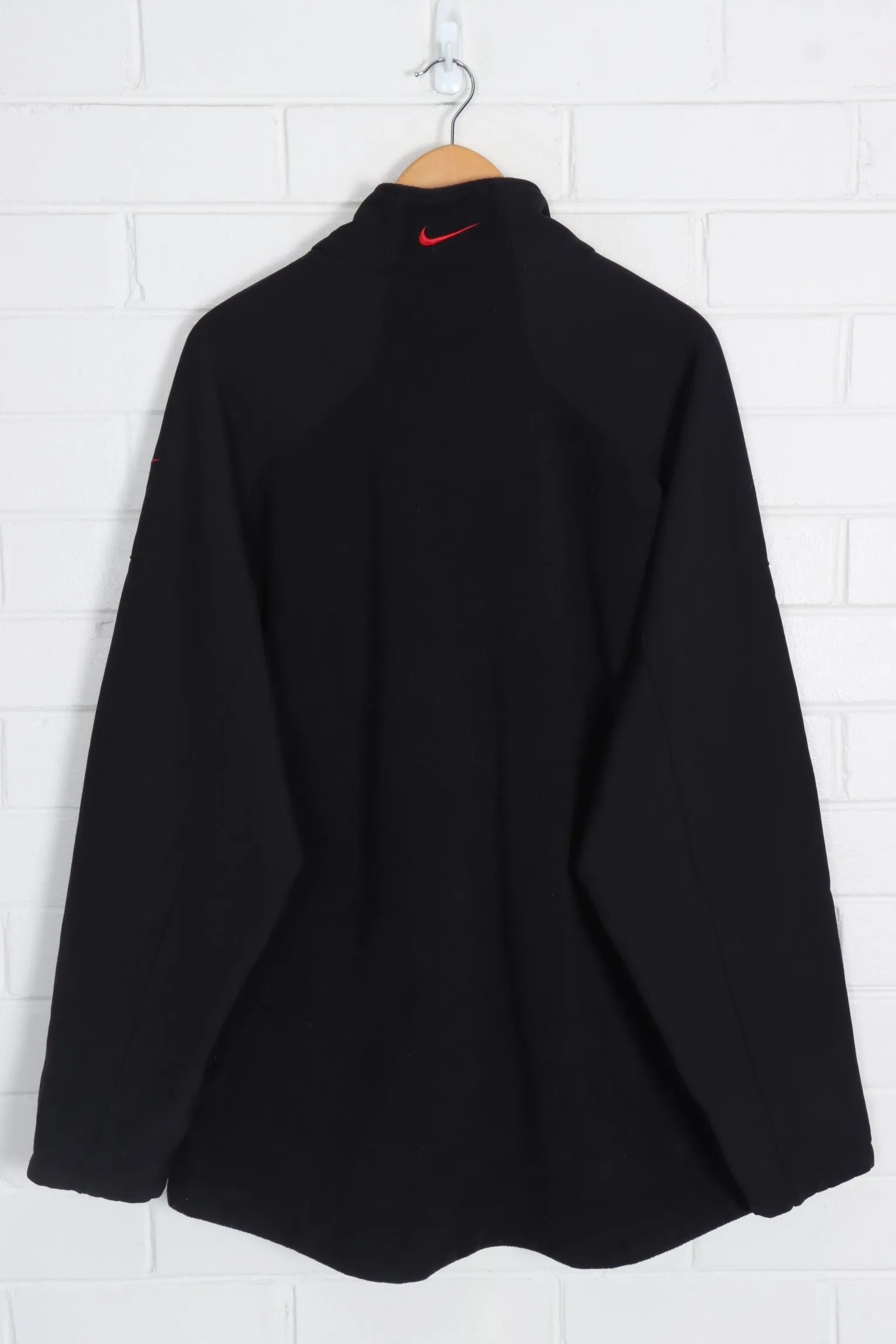 Nike Black and Red Swoosh Panel Fleece Jacket XXL