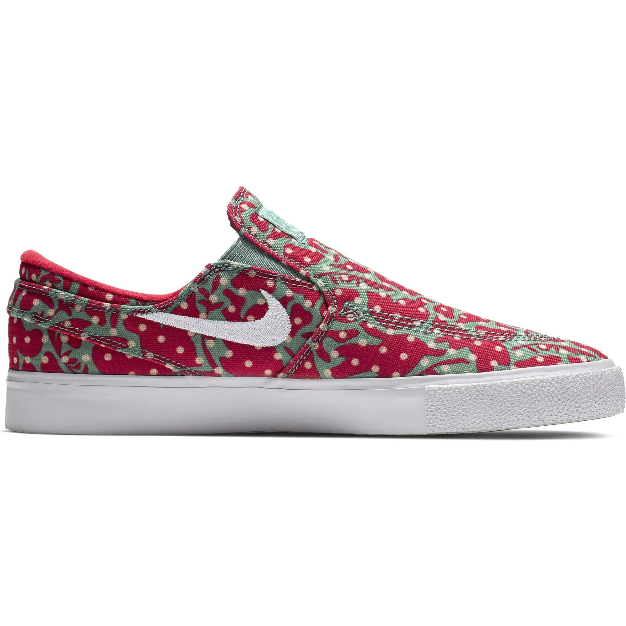 Nike SB Zoom Janoski Slip-On RM Canvas Skate Shoes - Cabana/White-Desert Ore-University Red