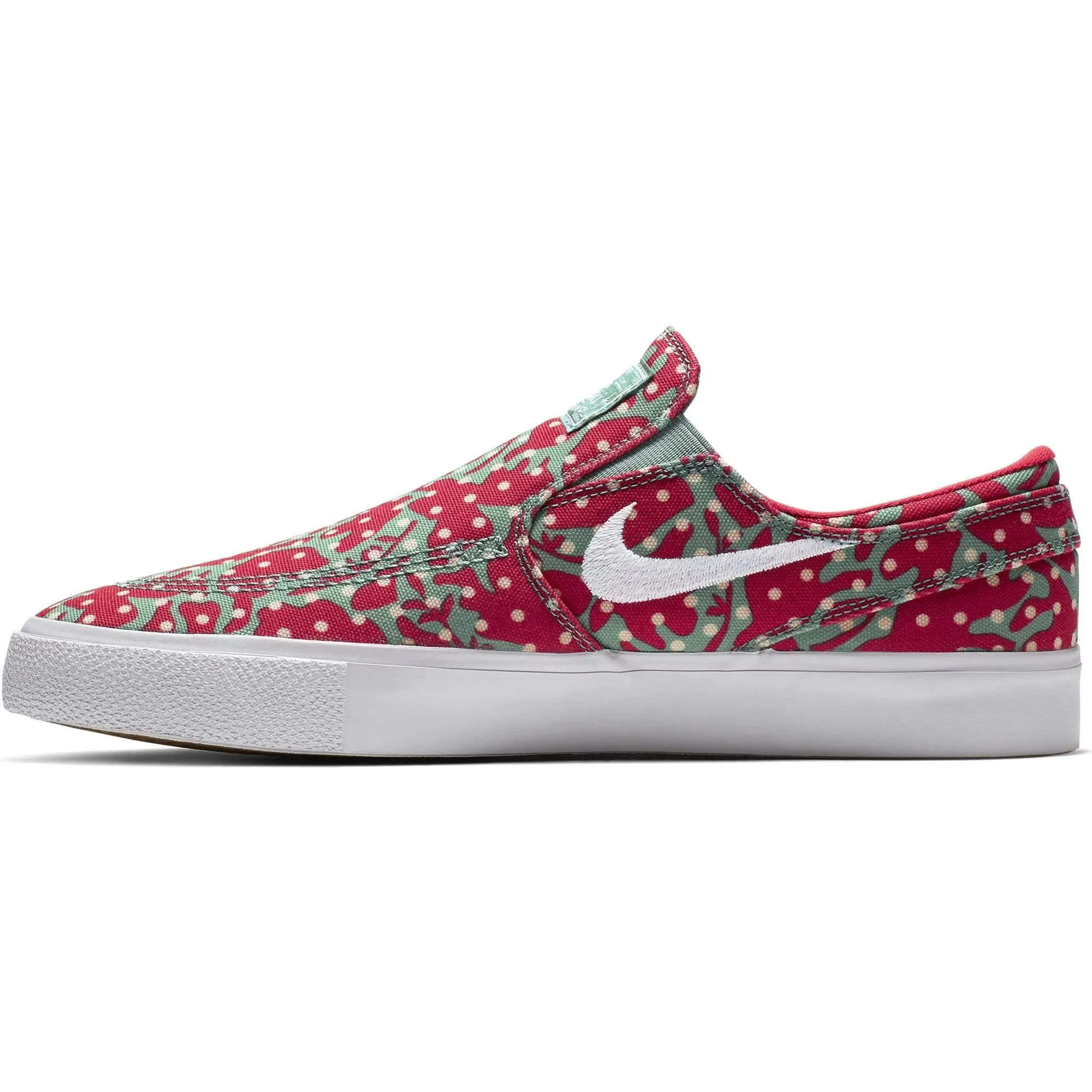 Nike SB Zoom Janoski Slip-On RM Canvas Skate Shoes - Cabana/White-Desert Ore-University Red