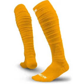 NXTRND extended scrunch football socks yellow.