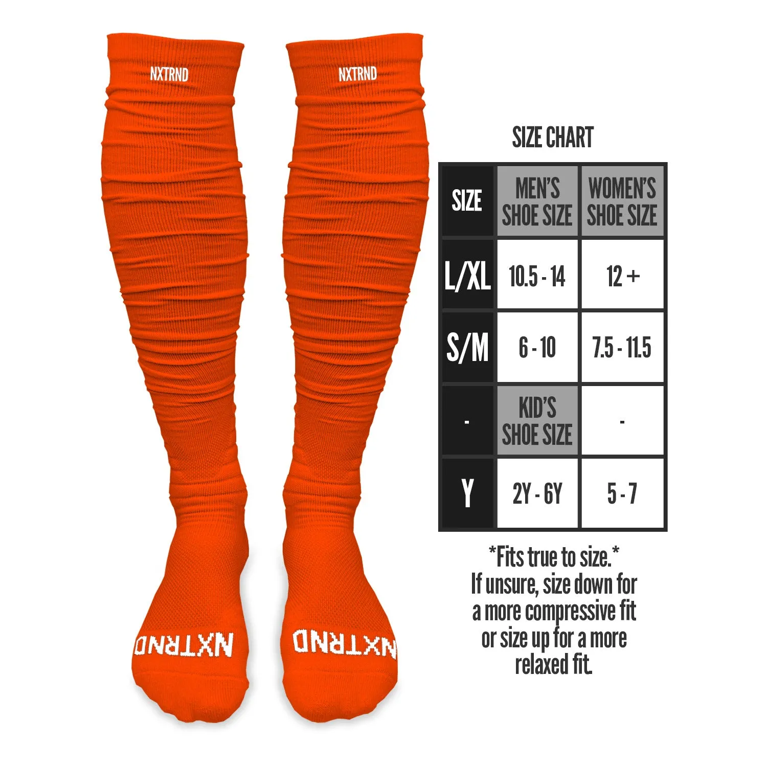 NXTRND XTD Orange Scrunch Football Socks