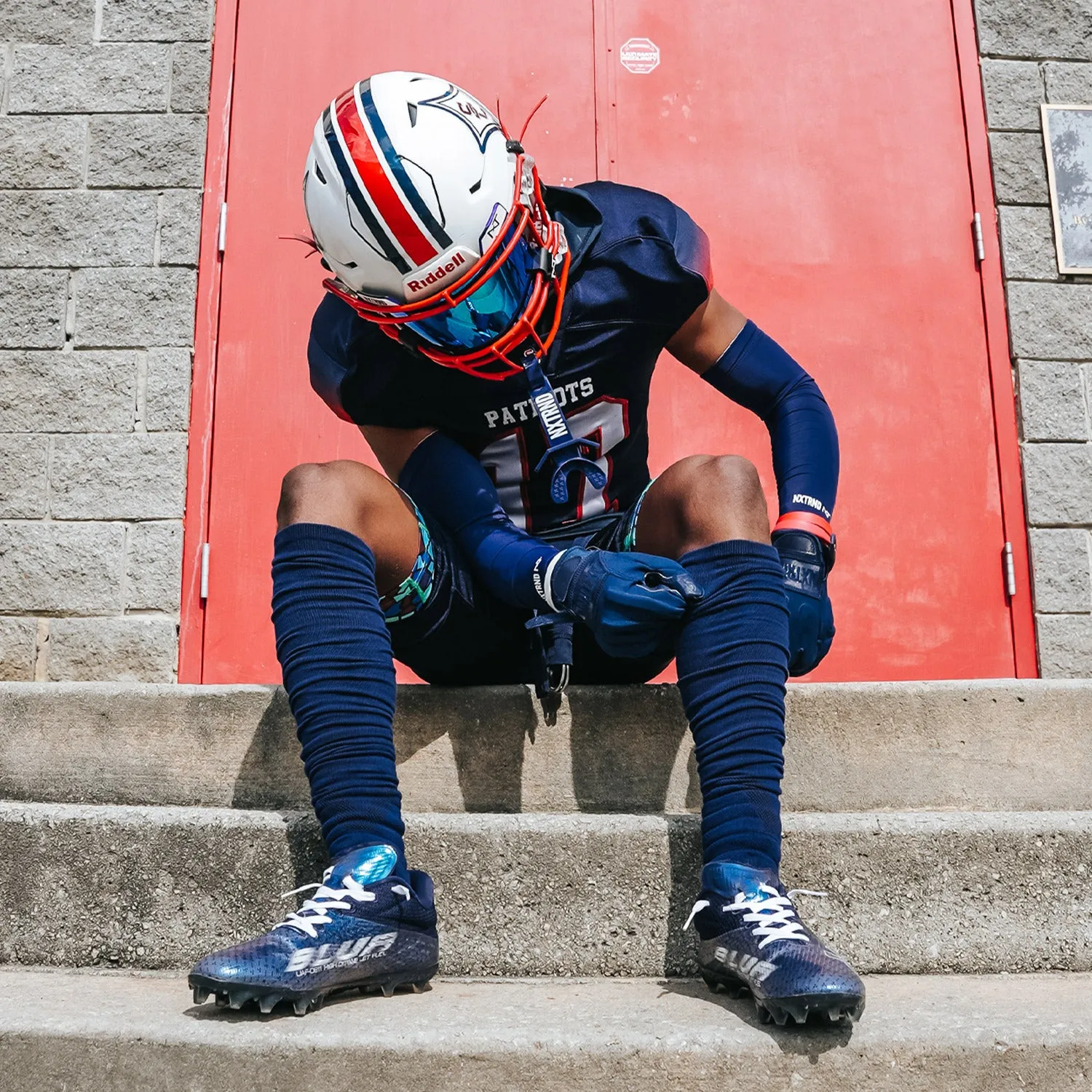 NXTRND XTD Scrunch Football Socks in Navy Blue