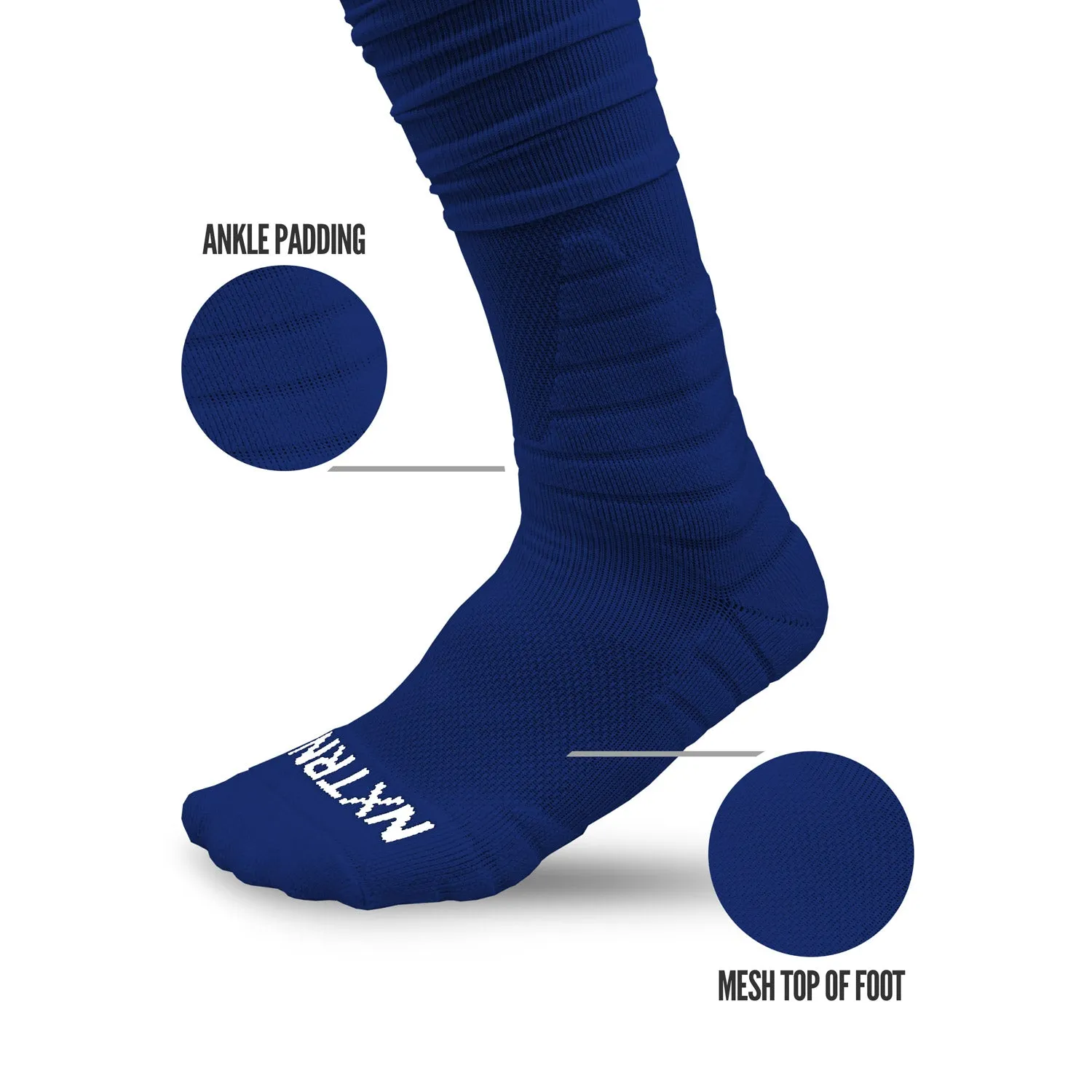 NXTRND XTD Scrunch Football Socks in Navy Blue