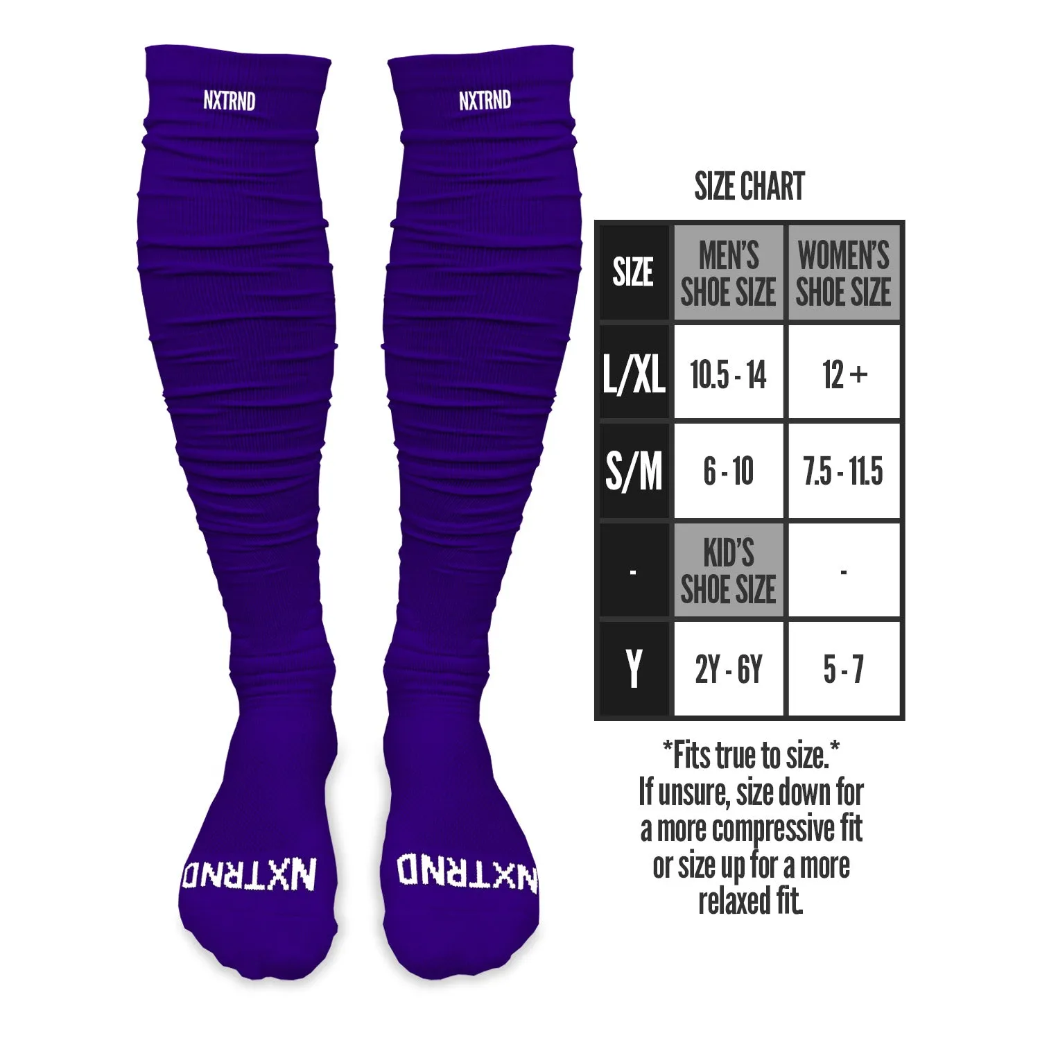 NXTRND XTD Scrunch Purple Football Socks