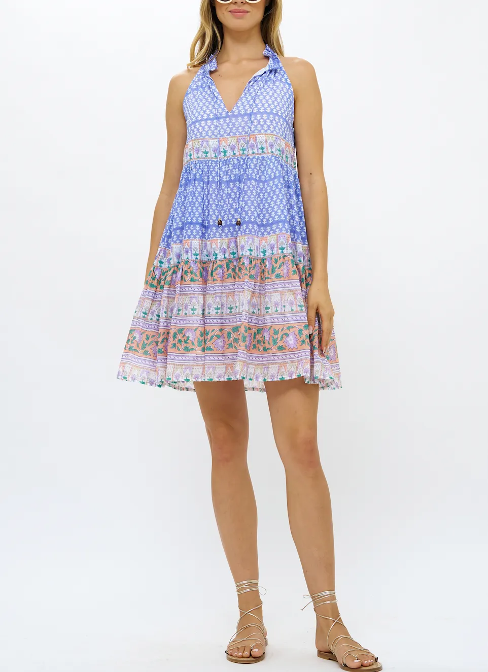 Oliphant sleeveless dress, tiered short style