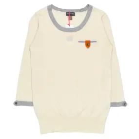 Orla Kiely Cream Contrast Tab 3/4 Sleeve Sweater