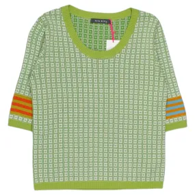 Orla Kiely Green Geo Floral Sweater