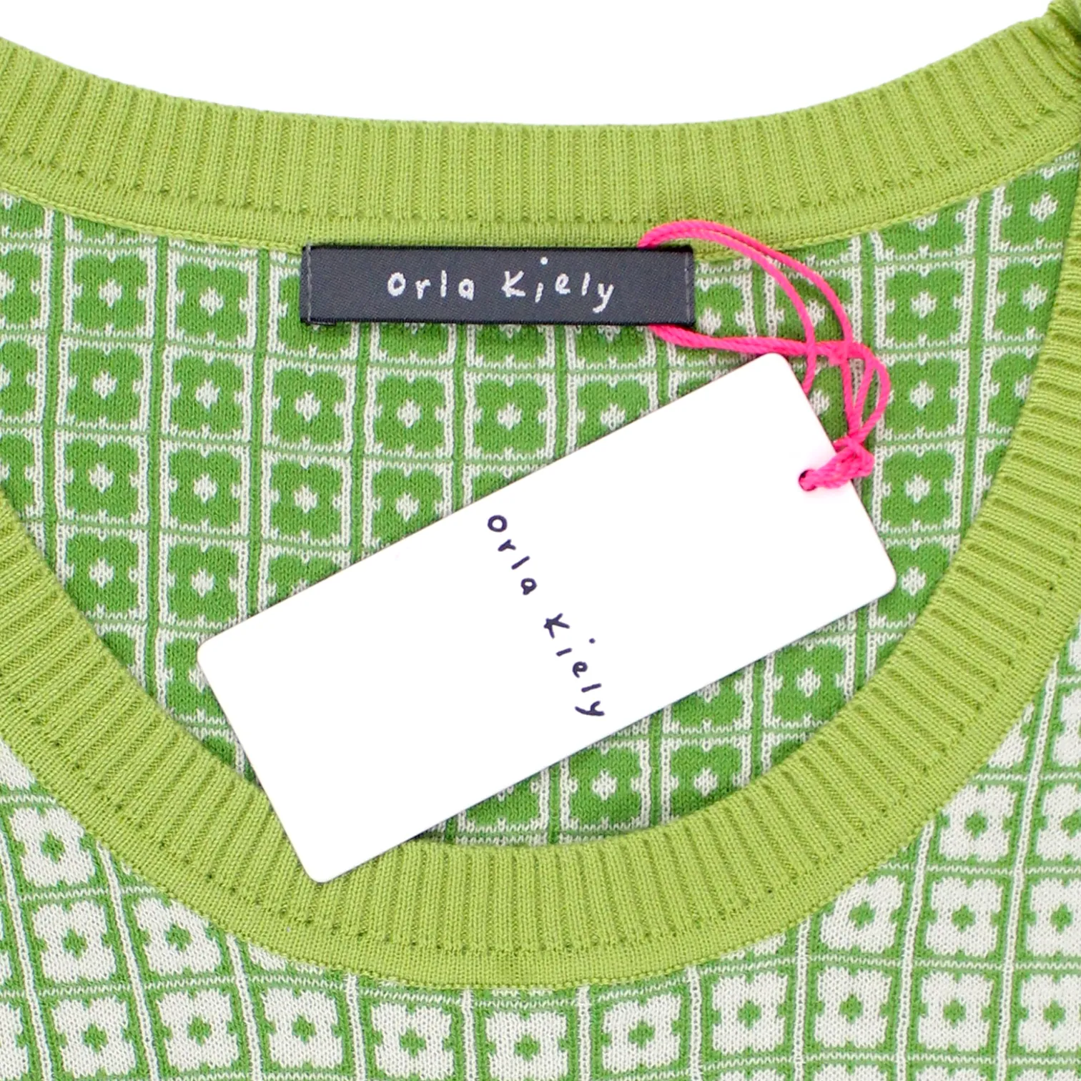 Orla Kiely Green Geo Floral Sweater