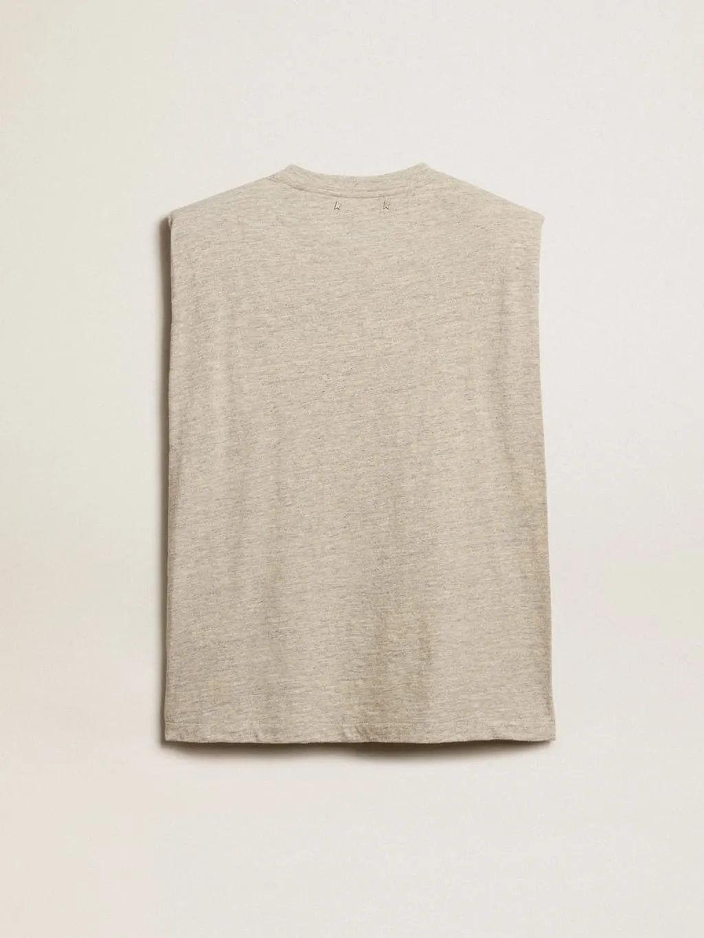 Padded-Shoulder Grey T-Shirt