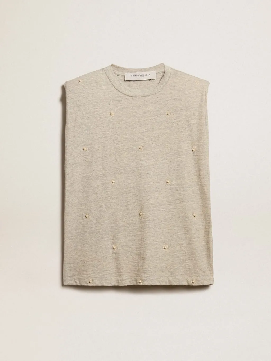 Padded-Shoulder Grey T-Shirt