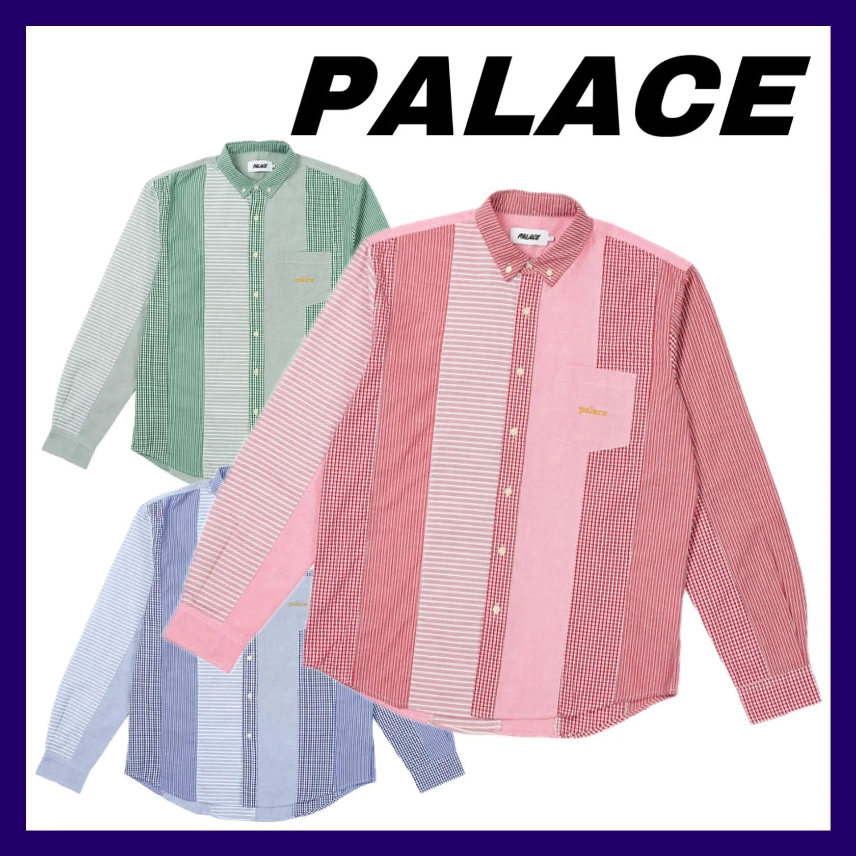 Palace Skateboards Long Sleeves - Stripes, Plaid Patterns, Street Style