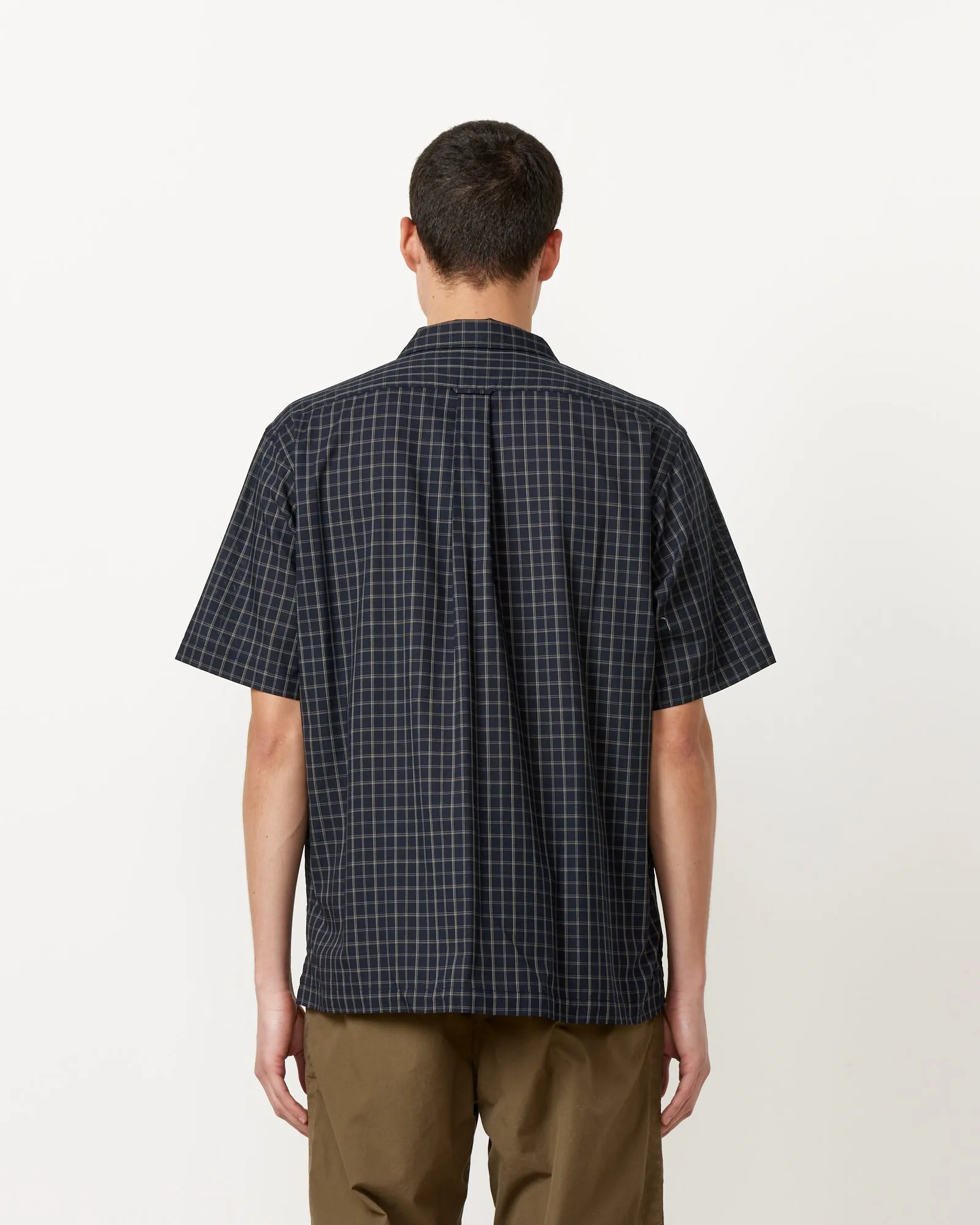 Panama Plaid Shirt, Navy Color