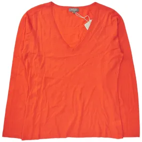 Parker Orange Cashmere V-Neck Sweater