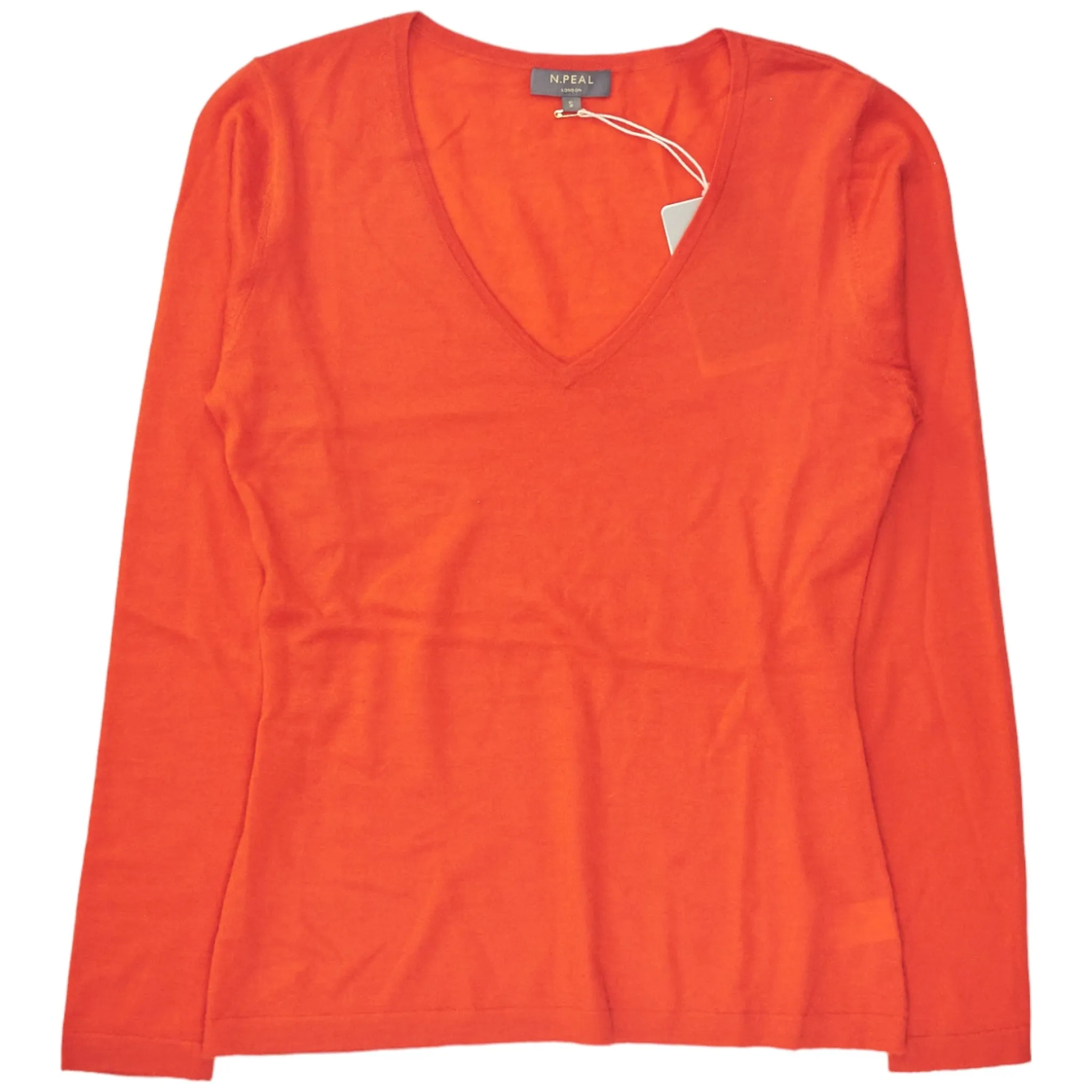 Parker Orange Cashmere V-Neck Sweater