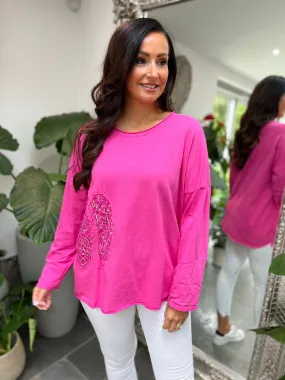 Pink Sequin Detail Sweatshirt - Davina