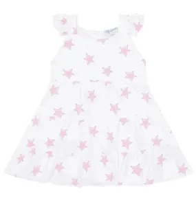 Pink Star Printed Ruffle Dress