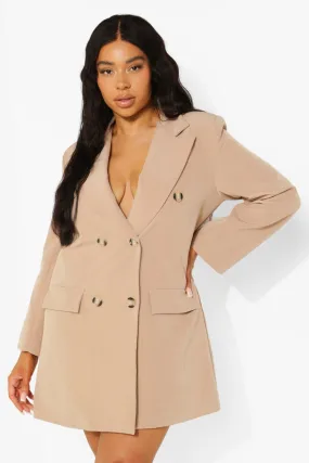 Plus Oversized Double Breasted Blazer Dress