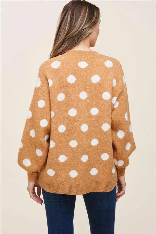 POLKA DOT SWEATER CARDIGAN