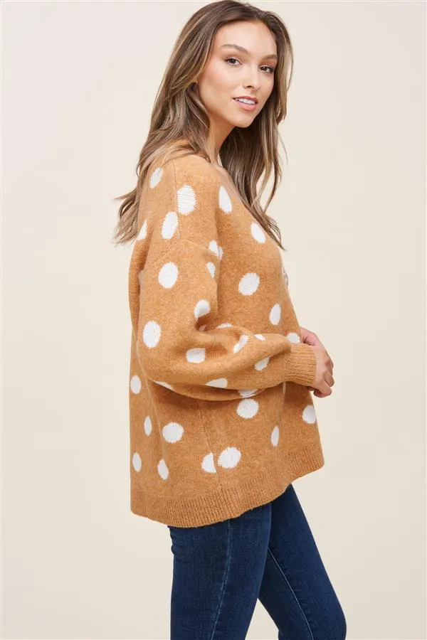 POLKA DOT SWEATER CARDIGAN