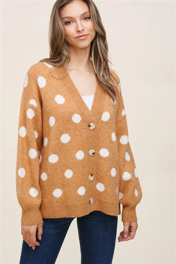 POLKA DOT SWEATER CARDIGAN