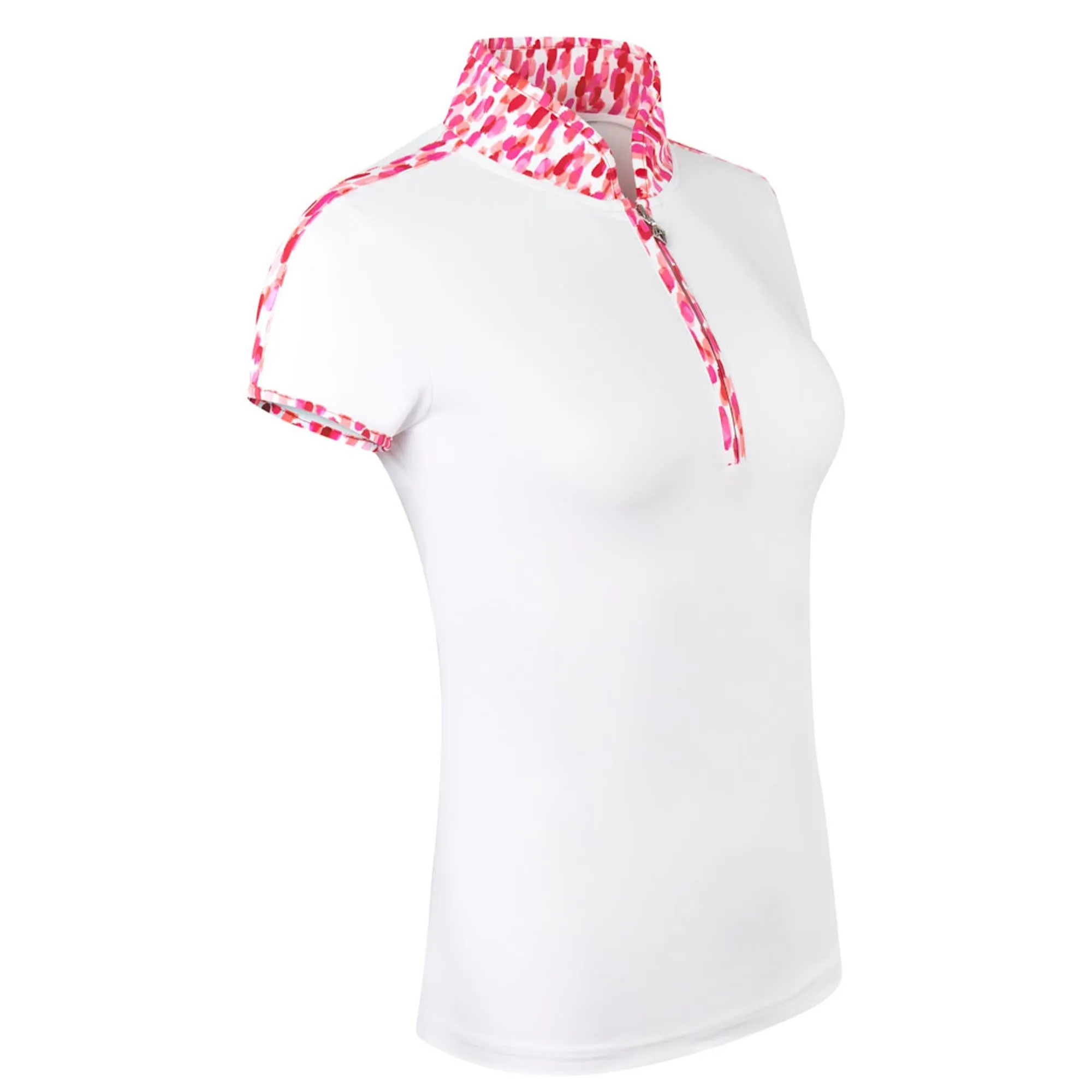 Pure Golf Women's Cap Sleeve Polo Shirt - Petal Polka