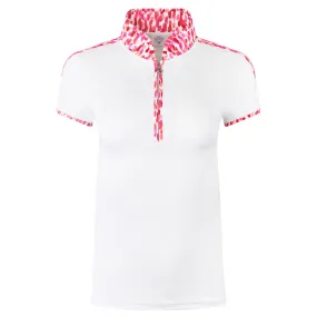 Pure Golf Women's Cap Sleeve Polo Shirt - Petal Polka