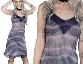 Purple tie dye slip dress with amethyst rhinestones (result).