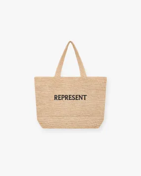 Raffia Tote Bag - Latte