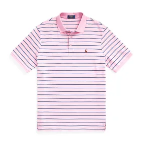 Ralph Lauren Custom Slim Fit Striped Polo Shirt Pink Navy