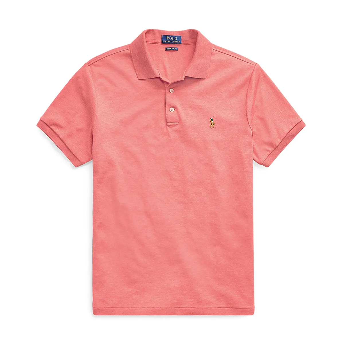 Ralph Lauren pink soft cotton polo shirt, custom slim fit.