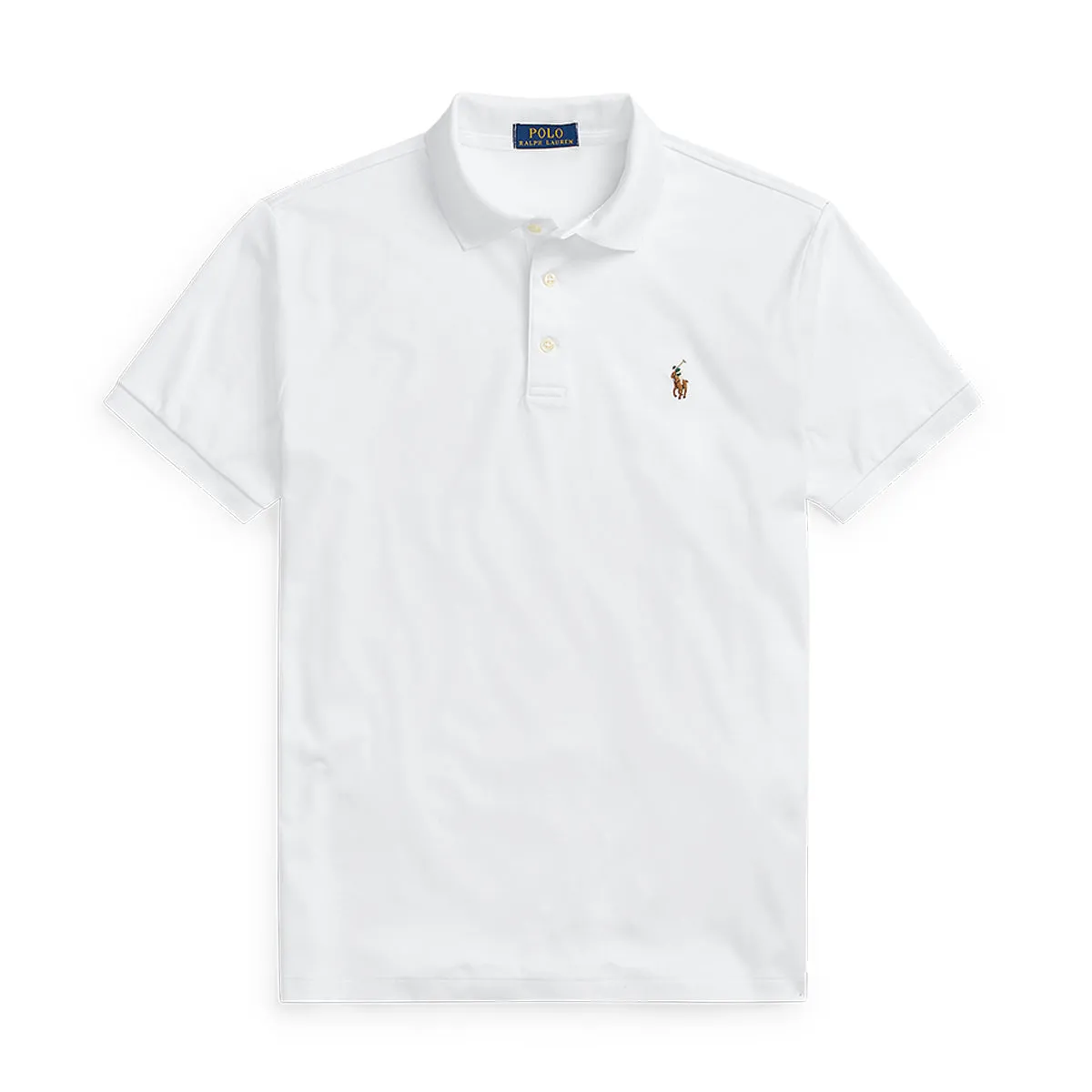 Ralph Lauren Slim Fit White Cotton Polo Shirt