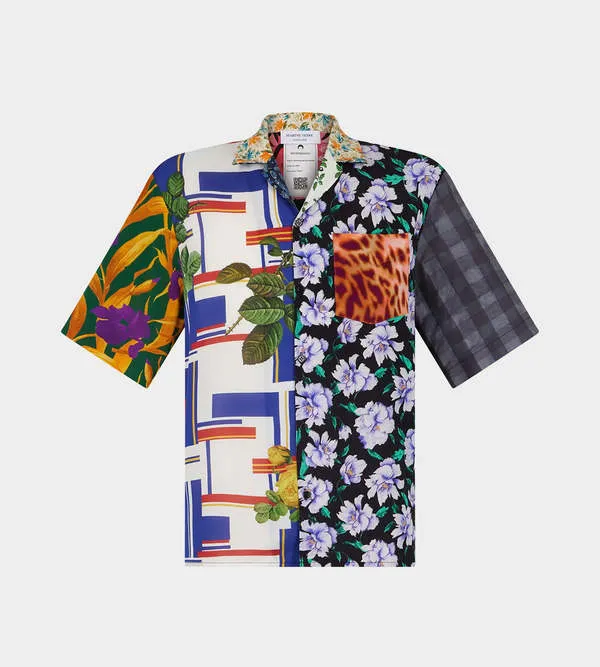 Regen Silk Scarves Bowling Shirt - Multicolour