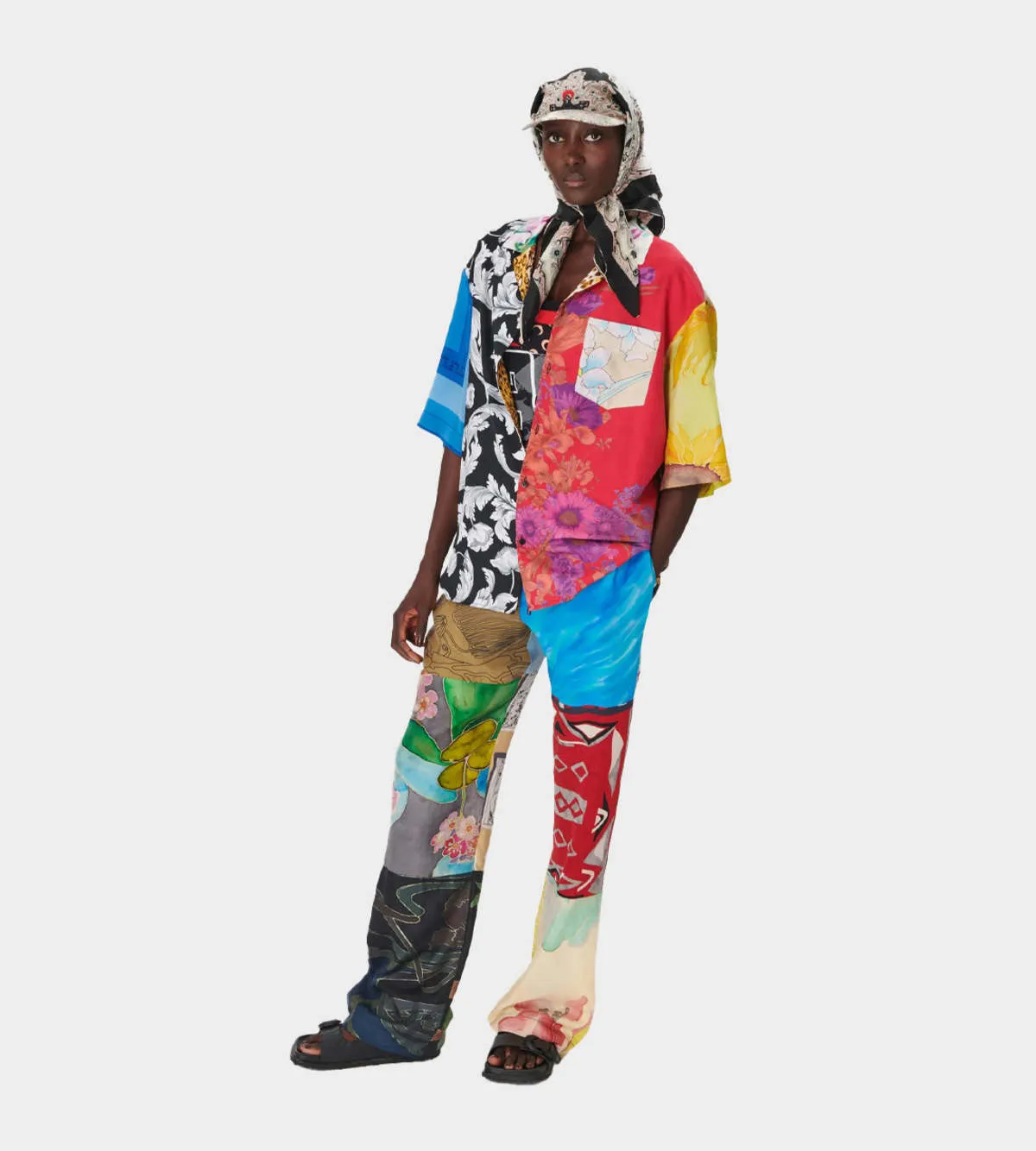 Regen Silk Scarves Bowling Shirt - Multicolour