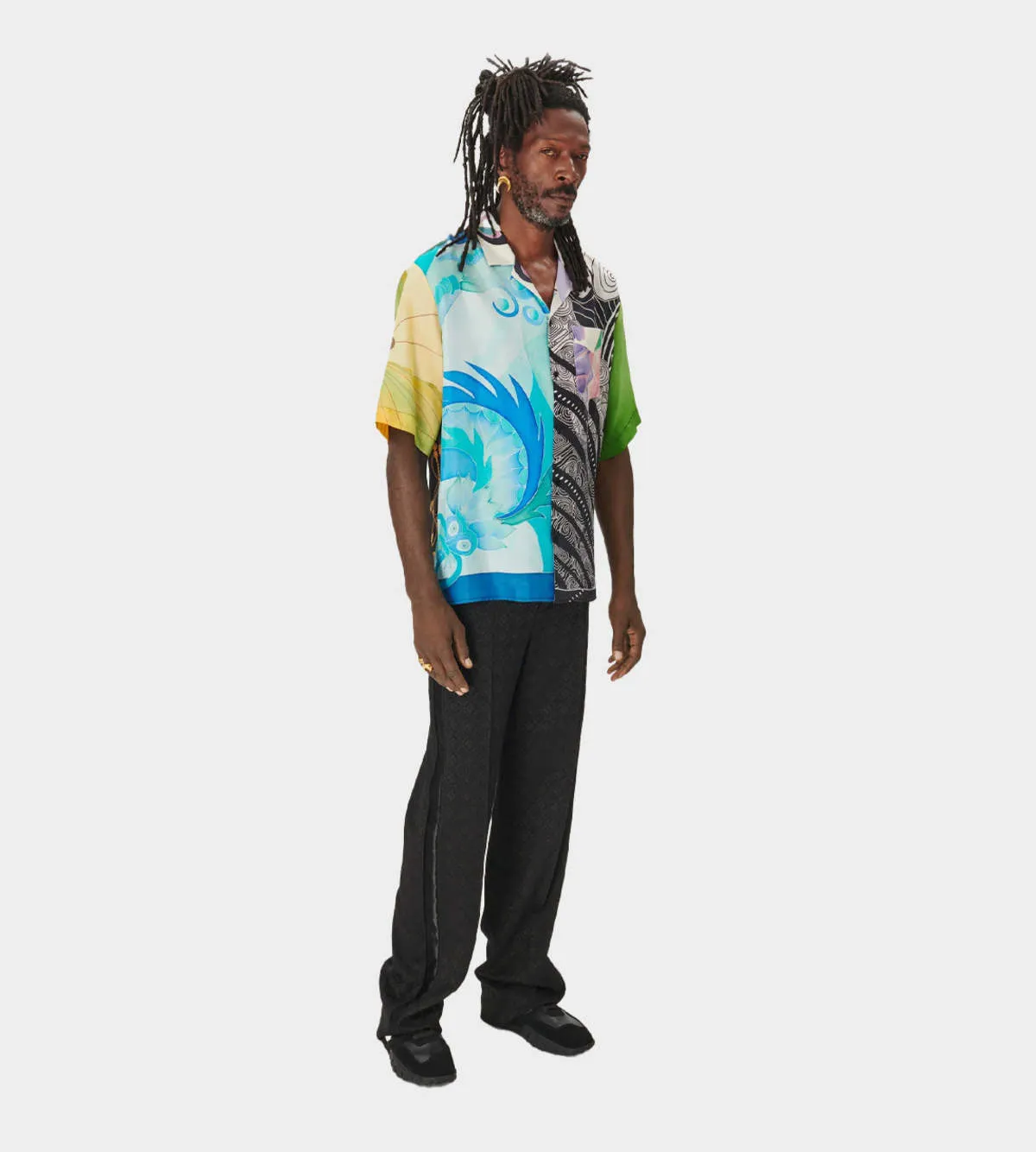 Regen Silk Scarves Bowling Shirt - Multicolour