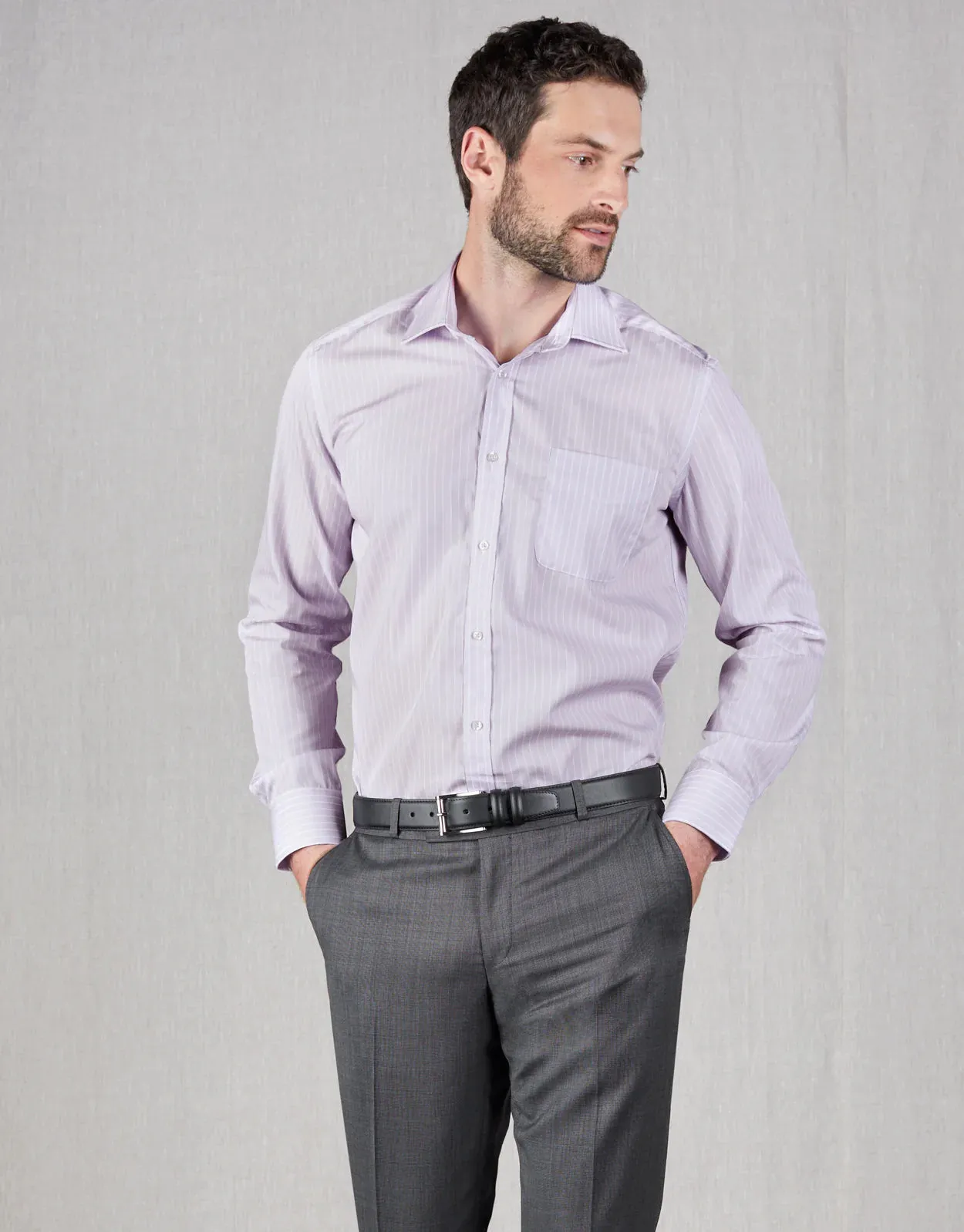 Rembrandt Sinatra Shirt Lilac Stripe