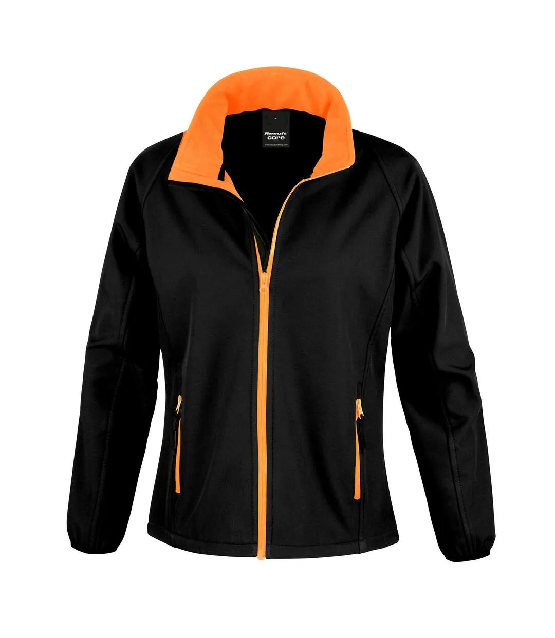 Result Womens/Ladies Core Printable Softshell Jacket (Black / Orange) - UTRW3696