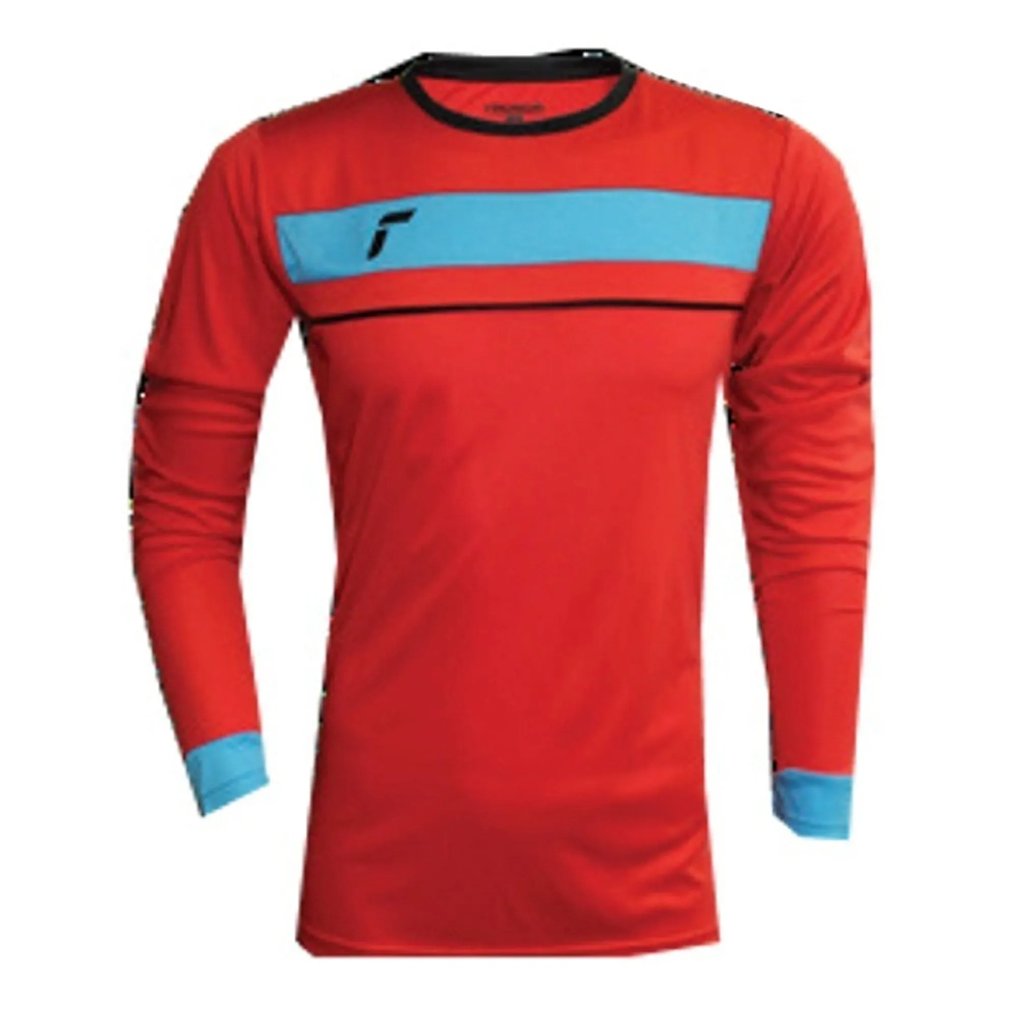 Reusch red aqua blue goalie jersey long sleeve padded men's