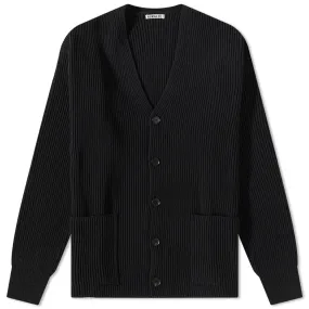 Rib Knit Cardigan in Black