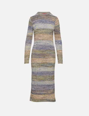 Rib Knit Dress with Cosmic Design