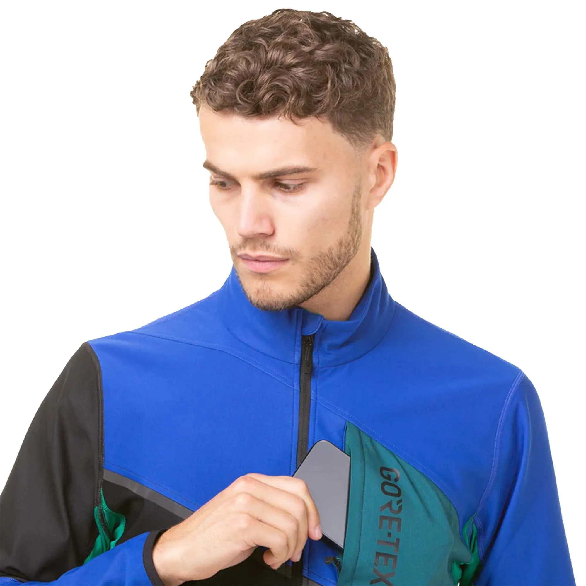 Ronhill Men's Waterproof Jacket Black/Cobalt