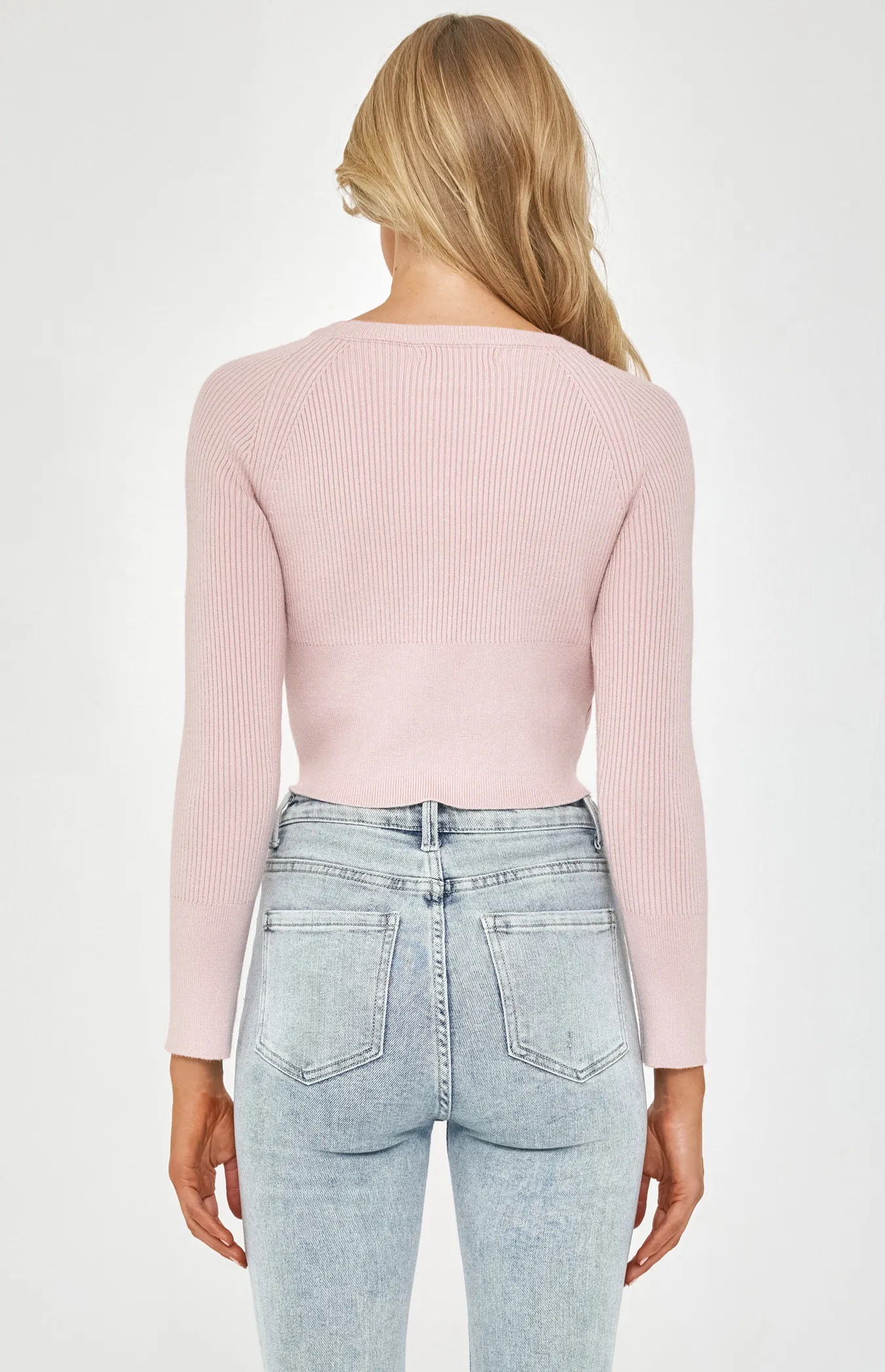 Round Neck Cropped Rib Knit (SKN385)