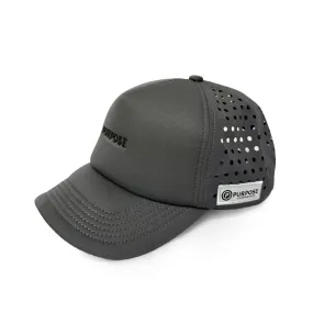 Running Trucker Cap, Snapback, Laser-Cut, Grey