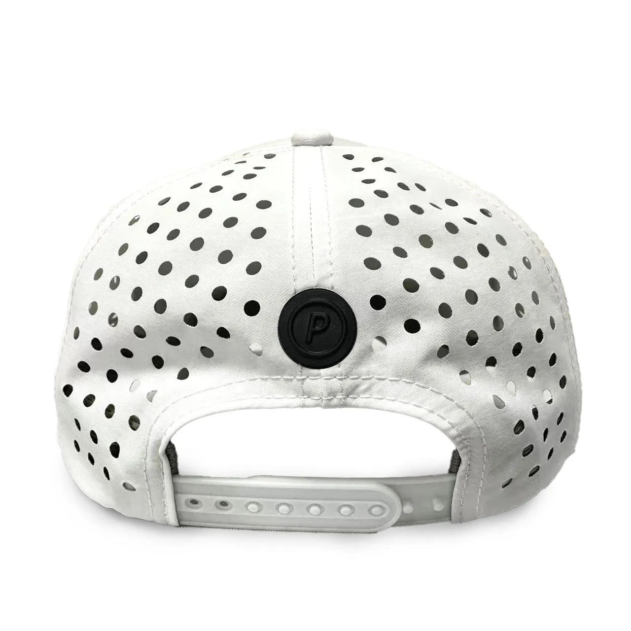 Running Trucker Cap Snapback Laser-Cut White - Google SEO friendly result: White Laser-Cut Running Trucker Cap Snapback