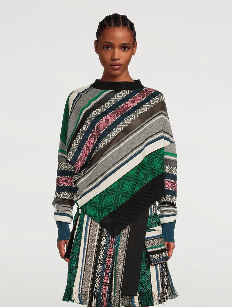 SACAI Jacquard Rug Sweater