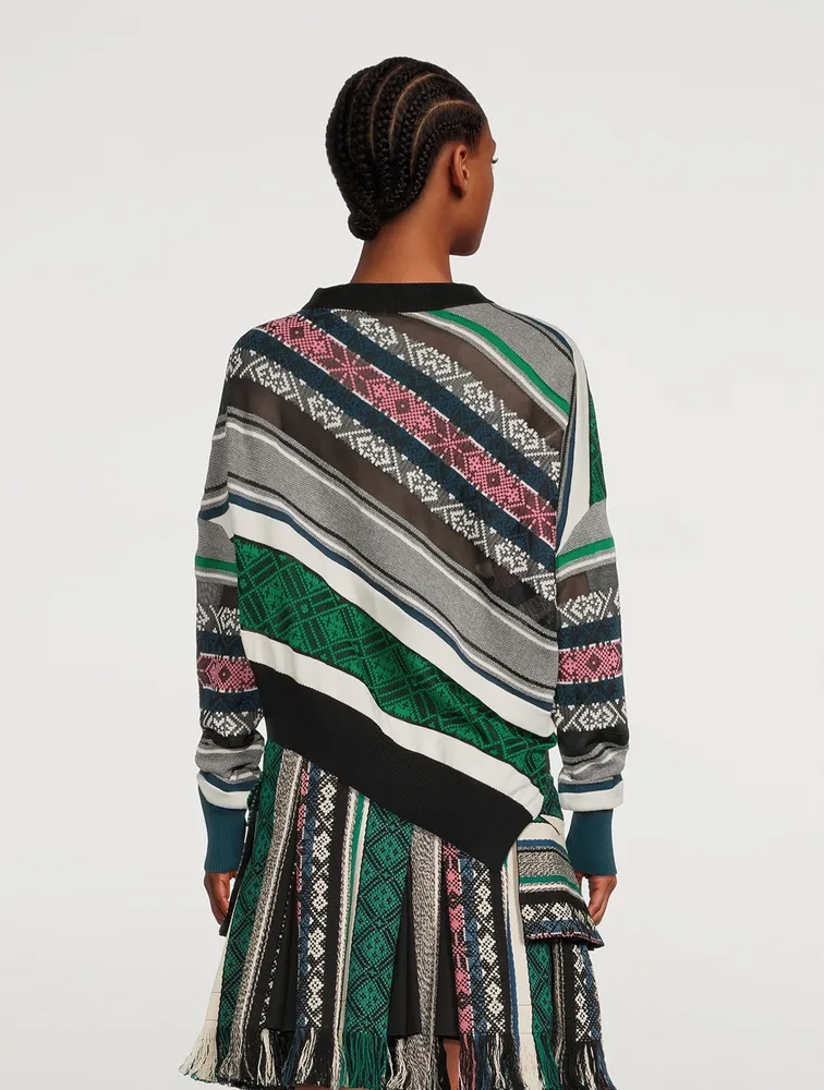 SACAI Jacquard Rug Sweater