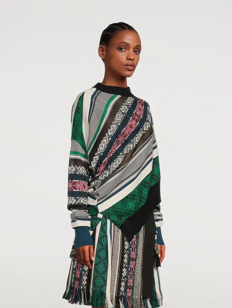 SACAI Jacquard Rug Sweater